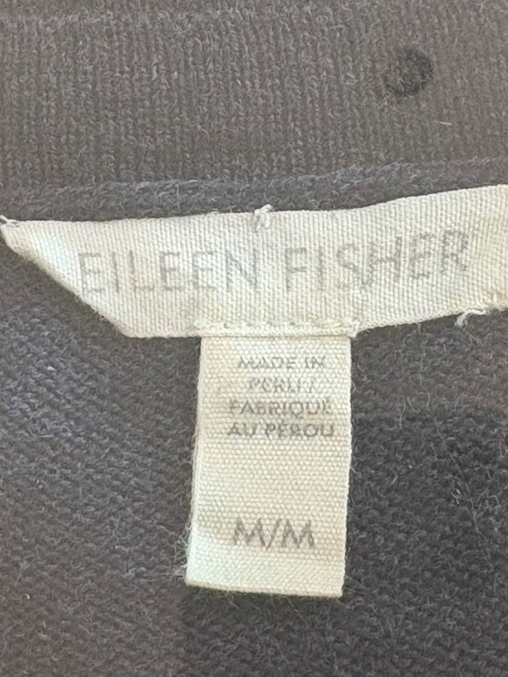 Eileen Fisher Navy Blue Organic Cotton Drop Shoulder Sweater Size M - Picture 2 of 7